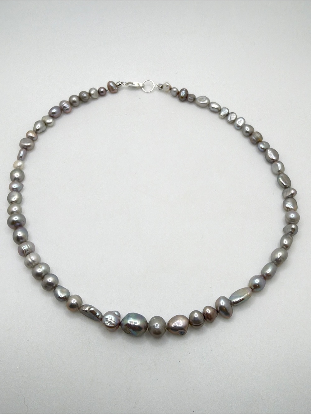 NWOT 16" freshwater cultured gray/purple PEARLS w/ 925‎ clasp necklace!